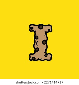 cookie vector letter i from cake strain weed food