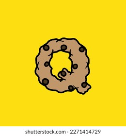 carta vectorial de cookie q de la comida de la hierba de la cepa del pastel