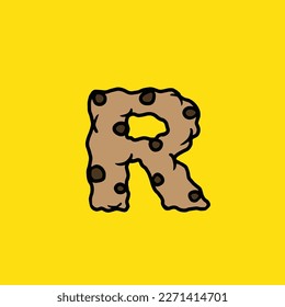 carta vectorial de la cookie r de la comida de la hierba de la cepa del pastel