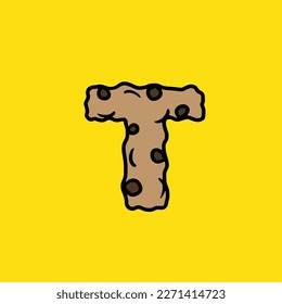 cookie vector letter t from cake strain weed food