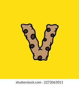 cookie vector letter v from cake strain weed food