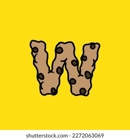 cookie vector letter w from cake strain weed food
