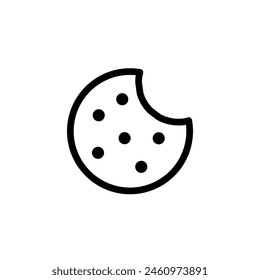 Cookie vector line icon. Food icon collection. Thin signs for restaurant menu. Pixel perfect 64x64. Editable Strokes