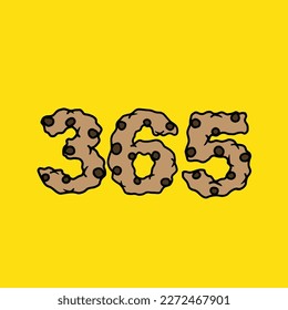 vector de cookie número 365 de la comida de hierba de la cepa del pastel