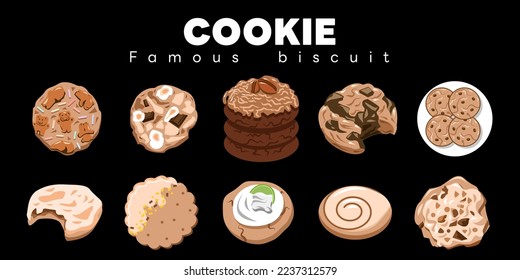 Cookie vector set collection graphic clipart design