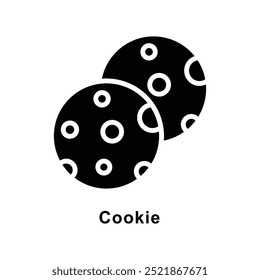 Cookie vector Solid icon style illustration. Symbol on White background EPS 10 File