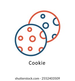 Cookie   Vector Two Colors outline Icon. Eps10 File