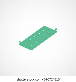 Cookie Wafer Green Flat Icon On White Background