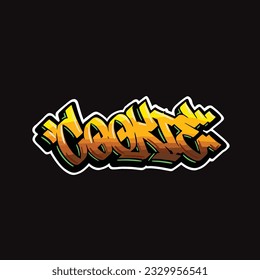 cookie word text street art graffiti tagging for clothing brand