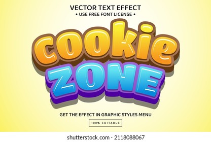 Cookie Zone 3D Editable Text Effect Template