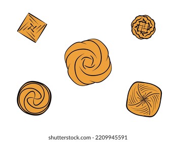 Cookieas on white background vector