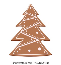 CookieChristmas Tree Gingerbread Vector For Web, Presentation, Logo, Icon, Etc