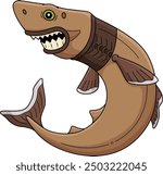 Cookiecutter Shark Cartoon Colored Clipart 