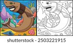 Cookiecutter Shark Coloring Page Illustration