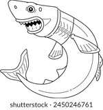 Cookiecutter Shark Isolated Coloring Page for Kids