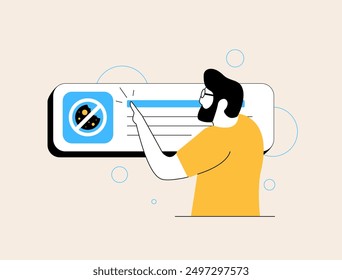 Cookieless advertising targets users without relying on browser cookies, using alternative data methods to maintain privacy. Cookieless ads tracking for digital privacy vector illustration