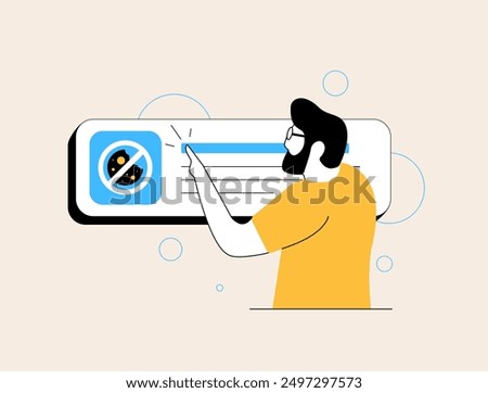 Cookieless advertising targets users without relying on browser cookies, using alternative data methods to maintain privacy. Cookieless ads tracking for digital privacy vector illustration