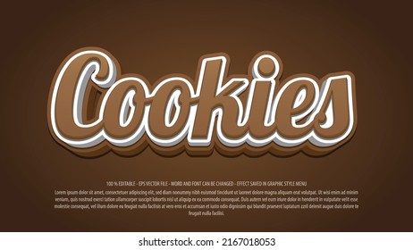 Cookies 3d style editable text effect