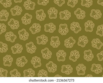 Cookies for animals. Paws. Background. Outline image. Vector illustration.