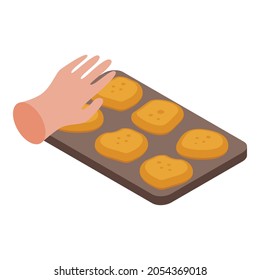 Cookies baking icon. Isometric of Cookies baking vector icon for web design isolated on white background