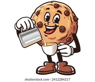 Cookies barista cartoon mascot illustration character vector clip art hand drawn