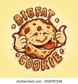 Cookies Big Fat Biscuit Chocolate Vector illustrations for your work Logo, mascot merchandise t-shirt, stickers and Label designs, poster, greeting cards advertising business company or brands. svg