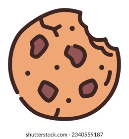 Cookies Biscuit Simple Line Icon Symbol Logo