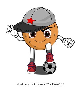 Cookies Biscuit sport Vector illustrations for mascot merchandise t-shirt, stickers and Label designs, poster company or brands.