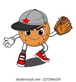 Cookies Biscuit sport Vector illustrations for mascot merchandise t-shirt, stickers and Label designs, poster company or brands.