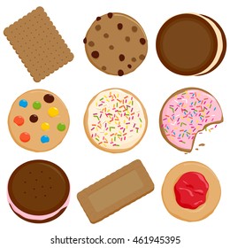 Cookies and biscuits. Vector illustration collection