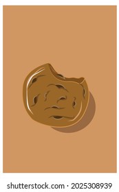 Cookies with bite mark vector illustration