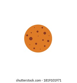 Cookies, bitten biscuit colored line icon.