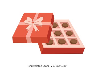 Cookies box. Chocolate box. Chocolate gift. Box gift. Dessert food. Valentine present. Birthday gifts. Chocolate candy.