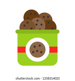 Cookies box vector, grocery store related flat design icon