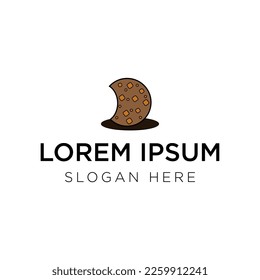 diseño del logotipo de la torta de cookies ilustración vectorial