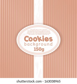 Cookies and cakes, package, light orange background