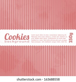 Cookies and cakes, package, pink background