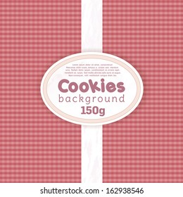 Cookies and cakes, package, pink, red, background 
