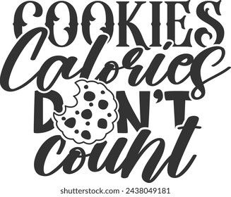 Cookies Calories Don't Count - Cookie Jar Illustration