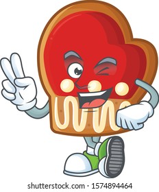  cookies Character cartoon style with two fingers