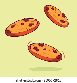 cookies with chocolate in brown background