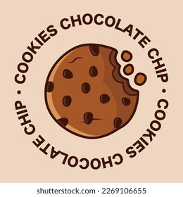 Vector con el logotipo de chip de chocolate Cookies 