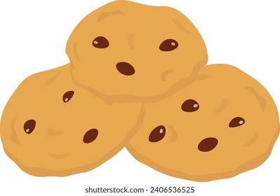cookies with chocolate chip sweet dessert  
