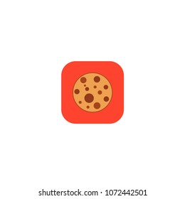 Cookies, chocolate chip cookies, vector graphics, icon.