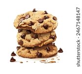 cookies with chocolate chips. Cookie day isolated vector illustration, logo, icon