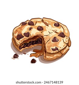 cookies with chocolate chips. Cookie day isolated vector illustration, logo, icon