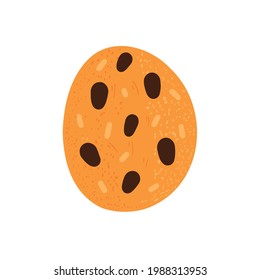 Cookies with chocolate chips and raisins. Vector illustration