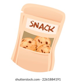 Cookies with chocolate crumbs in a package. Vector illustration isolated on a white background
