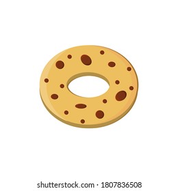 Cookies with chocolate isolated on a white background, color vector illustration in the style of flat, clipart, design, decoration