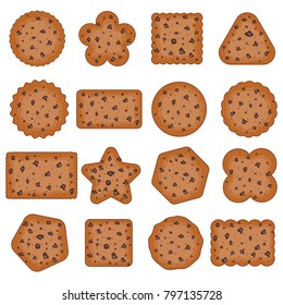 cookies with chocolate set art illustration